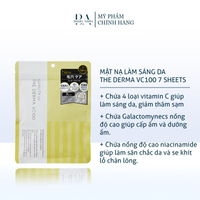 Mặt nạ làm sáng da The Derma VC100 7 Sheets