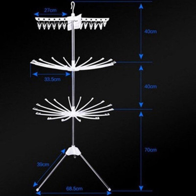 Cây Sào Phơi Đồ Inox Thông Minh Gấp Gọn Đa Năng 3 Tầng Treo Đồ Cho Trẻ Em, Bé Sơ Sinh Giao Màu Ngẫu Nhiên