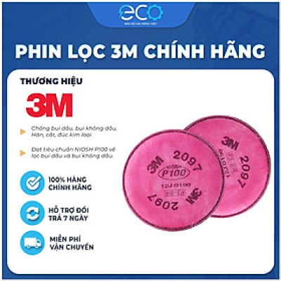 Phin lọc 3M 2097 chống độc, chuyên phòng dịch, chống giọt bắn, lọc bụi mịn pm2.5, khói hàn, 3M chính hãng 