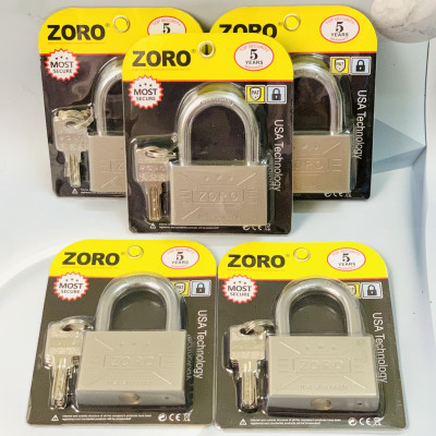 Ổ khóa ZORO size đại 7 phân chìa muỗng càng ngắn thép hardened, khóa bấm công nghệ mỹ