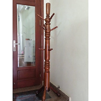 Cây treo quần áo gỗ N H home thân to chân thẳng màu nâu đậm 