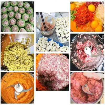 Máy Xay Thịt Cối Inox 304 Loại 4 Lưỡi Đa Năng Công Suất 250W Máy Xay Mini Cầm Tay Siêu Khỏe Dễ Dàng Sử Dụng  Dung Tích 2 Lít - Hàng Nhập Khẩu