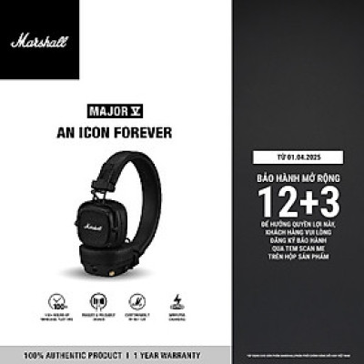 [MÀU MỚI VỀ] Tai nghe Bluetooth Marshall Major V - Pin lên đến 100 giờ - Hàng chính hãng