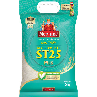 Gạo Thơm Dẻo - Đặc Biệt ST25 Plus Neptune 5kg