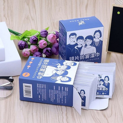 Hộp 100 Khăn Lau Kính Nano, Khăn Giấy Chống Bám Hơi Nước, Chống Mờ Sương, Mồ Hôi, Chống Nhờn, Vân Tay Kháng Khuẩn