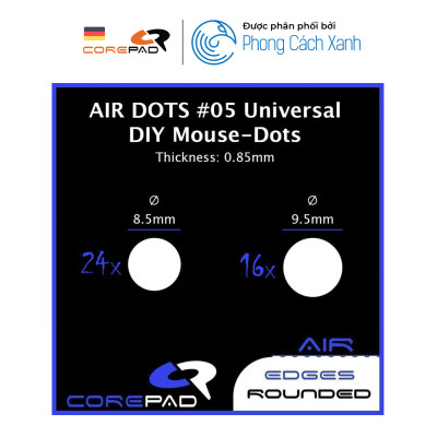 Feet chuột PTFE Corepad AIR DOTS #05 Universal DIY Mouse-Dots [Ø 8.5 / 9.5mm] - Hàng Chính Hãng