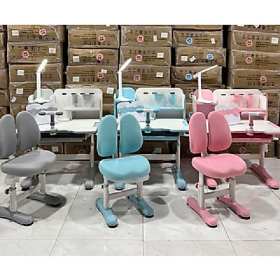 Bộ bàn ghế học sinh tiểu học có nâng hạ tay quay chỉnh góc 45 độ CTK08 Tundo ngang 80cm