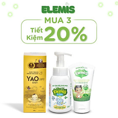 [COMBO 3 MÓN] Món Quà Cho Bé yêu- Nước Tắm Thảo Dược Yaocare Baby , Bọt Tắm Bubble Elemis và Kem Elemis