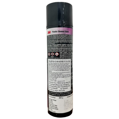 Chai xịt bọt vệ sinh da, nhựa nội thất ô tô đa năng 3M 3M-NNT - Không cần nước, làm sạch nhanh, loại bỏ dầu mỡ, bụi bẩn, đồng thời làm bóng chi tiết