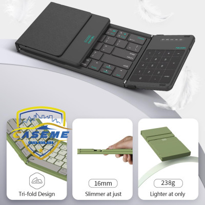 Bàn Phím Bluetooth Gập Gọn Nillkin Cube Chính Hãng – Tích Hợp Touchpad, Bọc Da Cao Cấp, Dùng Cho Smartphone, iPad, Laptop - Hàng Chính Hãng