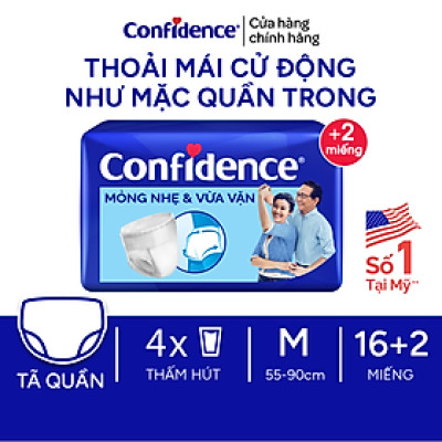 Tã quần người lớn CONFIDENCE SLIM&FIT size M/L gói 20/16 miếng