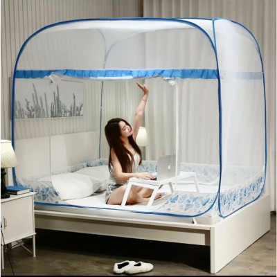 Màn chụp tự bung chống muỗi loại Đỉnh Rộng 2 cửa - 1m6 x 2m (Xanh)