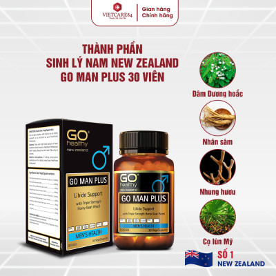 Bộ Sản Phẩm 2 Hộp Viên Uống Tăng Sinh Lý Nam New Zealand Go Man Plus 30 Viên | Giúp Tăng Cường Sinh Lực, Sinh Lý Ở Nam Giới - Nhập Khẩu Chính Hãng