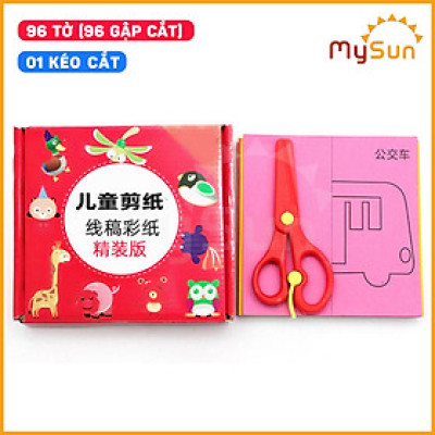 Đồ chơi cắt giấy cho bé bộ đồ chơi cắt giấy dán tự làm thủ công cho bé tô màu
