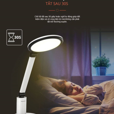 Đèn Để Bàn đổi màu 19W Panasonic HHGLT062319 Chip Led RG0, không ánh sáng xanh, an toàn cho mắt, điều chỉnh độ sáng