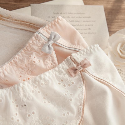 Quần Lót Cotton Retro Eo Giữa Hoạ Tiết Thêu Tinh Tế Hàng Cao Cấp WL82