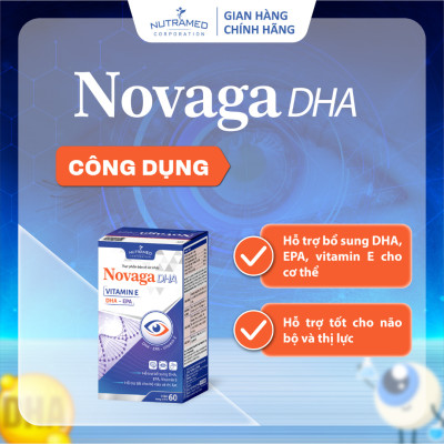 Viên uống Novaga DHA hỗ trợ sáng mắt, bổ não, đẹp da (60 viên) - Nutramed