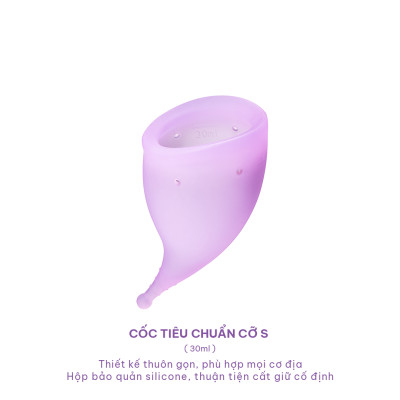 Cốc nguyệt san tiêu chuẩn S Cup cỡ S (30ml) Cup Yess chính hãng, an toàn, phù hợp mọi cơ địa