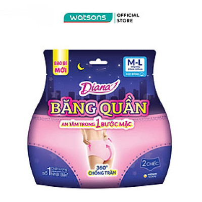 Băng Vệ Sinh Dạng Quần Diana Sensi Chống Tràn Size M-L 2 Chiếc/Gói