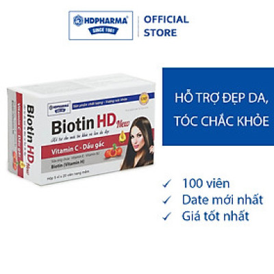 Thực Phẩm BVSK Biotin HD New - Hỗ Trợ Đẹp Da, Tóc Chắc Khỏe