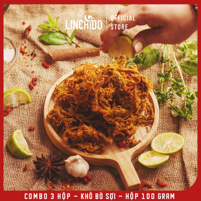 Combo 3 Hộp - Khô Bò Sợi - Tùng Phương Du Ký - Hộp 100 Gram