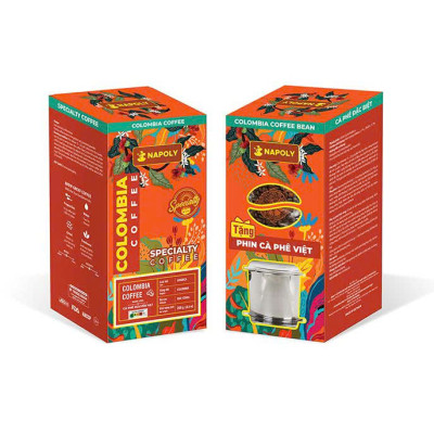 Cà Phê Arabica COLOMBIA - Hương Vị Cổ Điển, Chua Thanh Vị Nho - Rang Nguyên Hạt Dùng Pha Máy/Phin 250g/túi