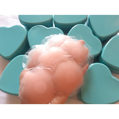 Dán Ti - 5 Cặp Dán Silicone Hình Hoa Hộp Trái Tim - Mã 2350