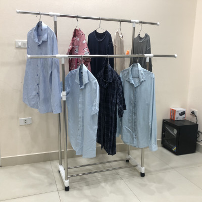 Giá phơi quần áo NiNDA R217 2 tầng có bánh xe