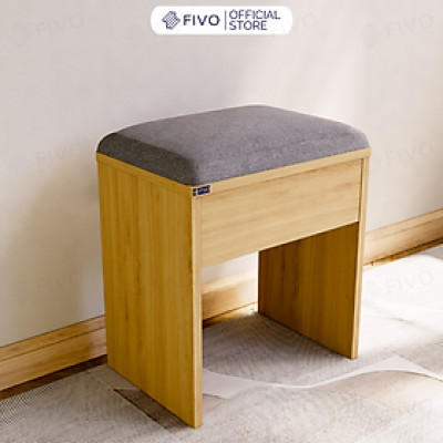 Ghế Đôn Nệm Nhung FIVO FG01 Dùng Trong Phòng Làm Việc, Học Tập, Thiết Kế Sang Trọng, Gỗ MDF Chống Ẩm Cao Cấp