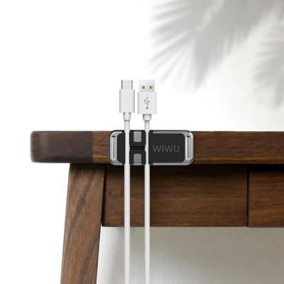 Giá đỡ WiWU USB Cable Organizer Cord Clips Holder kẹp dây sạc CH011 trên ô tô làm bằng hợp kim kẽm - Hàng chính hãng