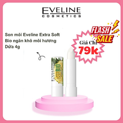 [Deal 79k] Son dưỡng Eveline Extrasoft Bio ngăn khô môi hương dứa 4g