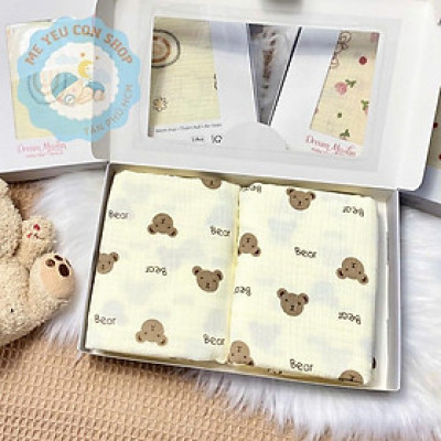 KHĂN TẮM XÔ MUSLIN GEE 2 lớp mềm mại, thấm hút, an toàn, 100x100cm, 100% organic cotton, thân thiện với da bé