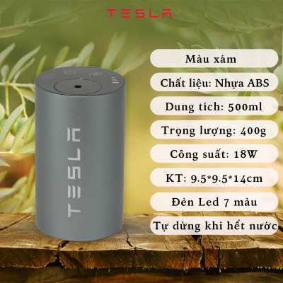 Máy phun sương khuếch tán tinh dầu TESLA - Máy xông tinh dầu hình trụ TL038 cho phòng ngủ, phòng khách có đèn 7 màu