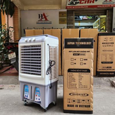 Quạt đá, quạt hơi nước, quạt điều  hoà 45L có bánh xe tặng kèm 2 hộp đá khô, Hàng chính hãng