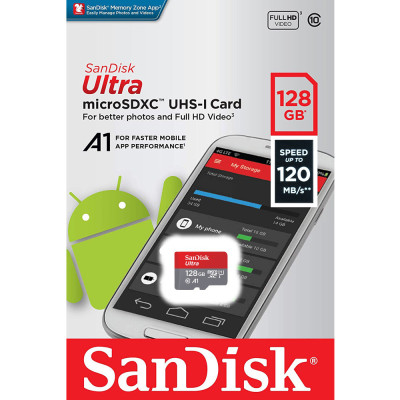 Thẻ Nhớ điện thoại Micro SDXC SanDiskk UHS-1 128GB Class 10 - Hàng chính hãng