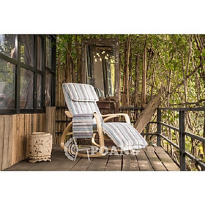 Ghế thư giãn | POANG ROCKING CHAIR | plywood óc chó/bạch dương | kẻ xanh | R67xS162xC86 cm