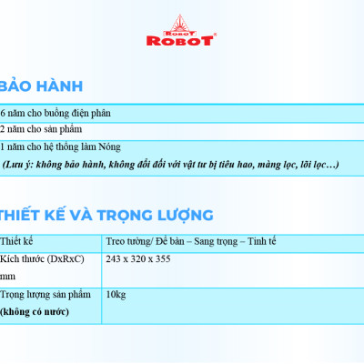 Máy Lọc Nước Điện Giải Ion Kiềm ROBOT IonSmart 38 Nóng Thông Minh - Hàng Chính Hãng