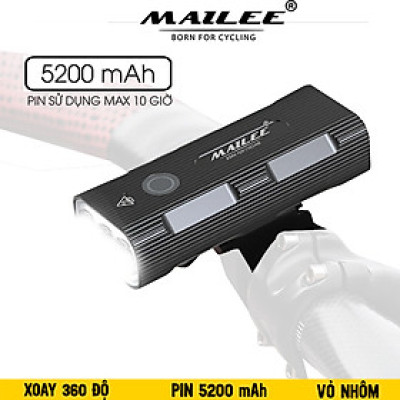 Đèn Trước Xe Đạp Chiếu Sáng Cao Cấp Chống Nước P-023 dung lượng 5200mAh Gắn tay lái, sạc Type-C, sáng max 10h, Có Hỗ trợ Sạc Khẩn Cấp - Mai Lee