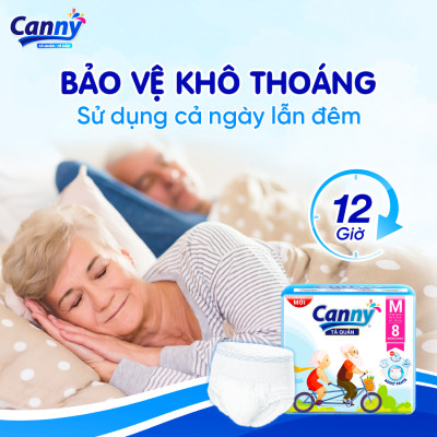 Combo 3 Tã/Bỉm Quần Người Lớn Canny Siêu Mềm, Siêu Thấm, Kháng Khuẩn, Tiết Kiệm Size M8/L7