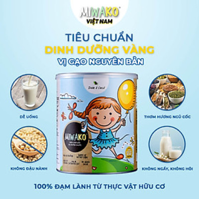 Sữa MIWAKO Vị Gạo Hộp 700g x 1 Hộp Chuẩn Hữu Cơ USDA, Cải Thiện Tiêu Hóa, Thuần Chay - Miwako