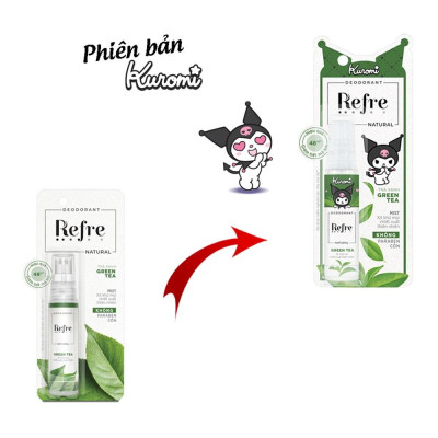 Xịt Khử Mùi Refre Natural 30ml - Hương Trà Xanh