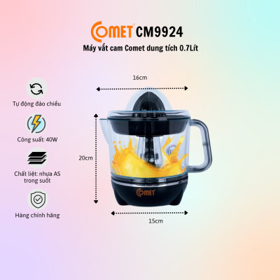 Máy vắt cam Comet CM9924 dung tích 0.7Lít - Hàng Chính Hãng - Bảo Hành 12 Tháng