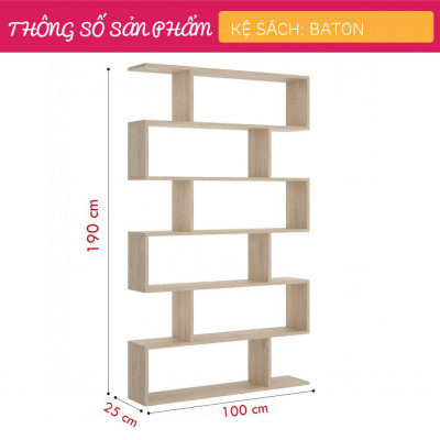 Giá sách bằng gỗ chất lượng cao cho gia đình SMLIFE Batons