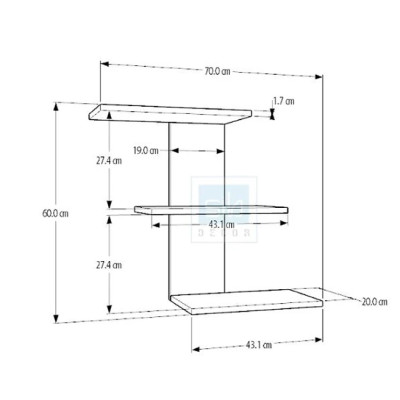 Kệ Gỗ Trang Trí Treo Tường Tundo CTKT512 KT 70 x 60 x 21.7cm