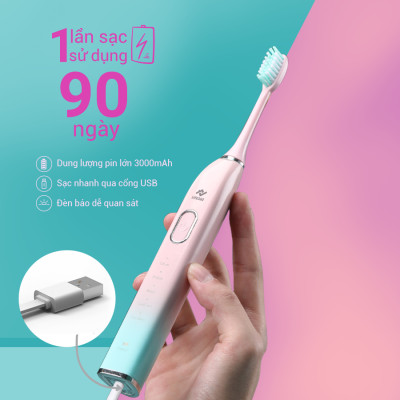 Bàn Chải Điện Sonic Life360 LE-BCD22A (Bản Cao Cấp) - Công nghệ sóng âm sonic, Chải Sạch Mảng Bám Tới 10 Lần, 5 chế độ thông minh, Chống Nước IPX7 