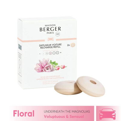 Maison Berger - Bộ tinh dầu xe hơi hương Underneath the Magnolias - 2 cái