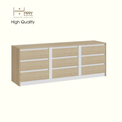 HAPPY FURNITURE , Tủ lưu trữ 9 ngăn kéo   , THK_338 , 181cm x 45cm x 66cm DxRxC