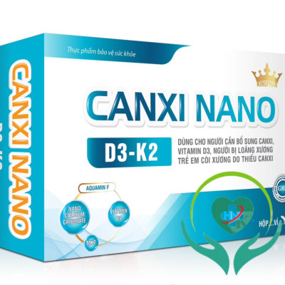 Viên uống calci hữu cơ Kingphar Canxi Nano D3 - K2, hộp 30v