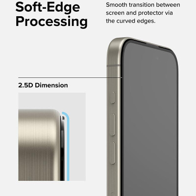 Combo 2 Miếng Dán cường lực kèm khung dán iPhone 15 Pro Max RINGKE Easy Slide Tempered Glass_ Hàng chính hãng