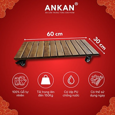 Kệ Gỗ Di Động ANKAN - Chịu Lực 150Kg, Di Chuyển Dễ Dàng, Thích Hợp Chậu Cây Và Trang Trí Nhà Cửa